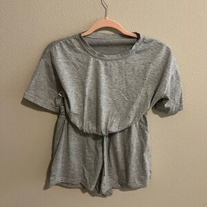 Gray loungewear set. Size XS. Cropped tee and shorts set.
